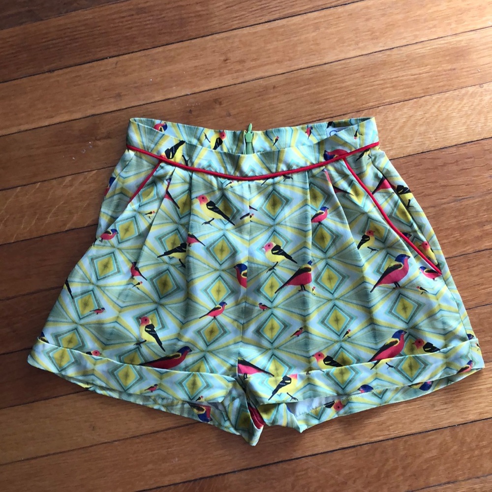 Crop by David Peck silk shorts